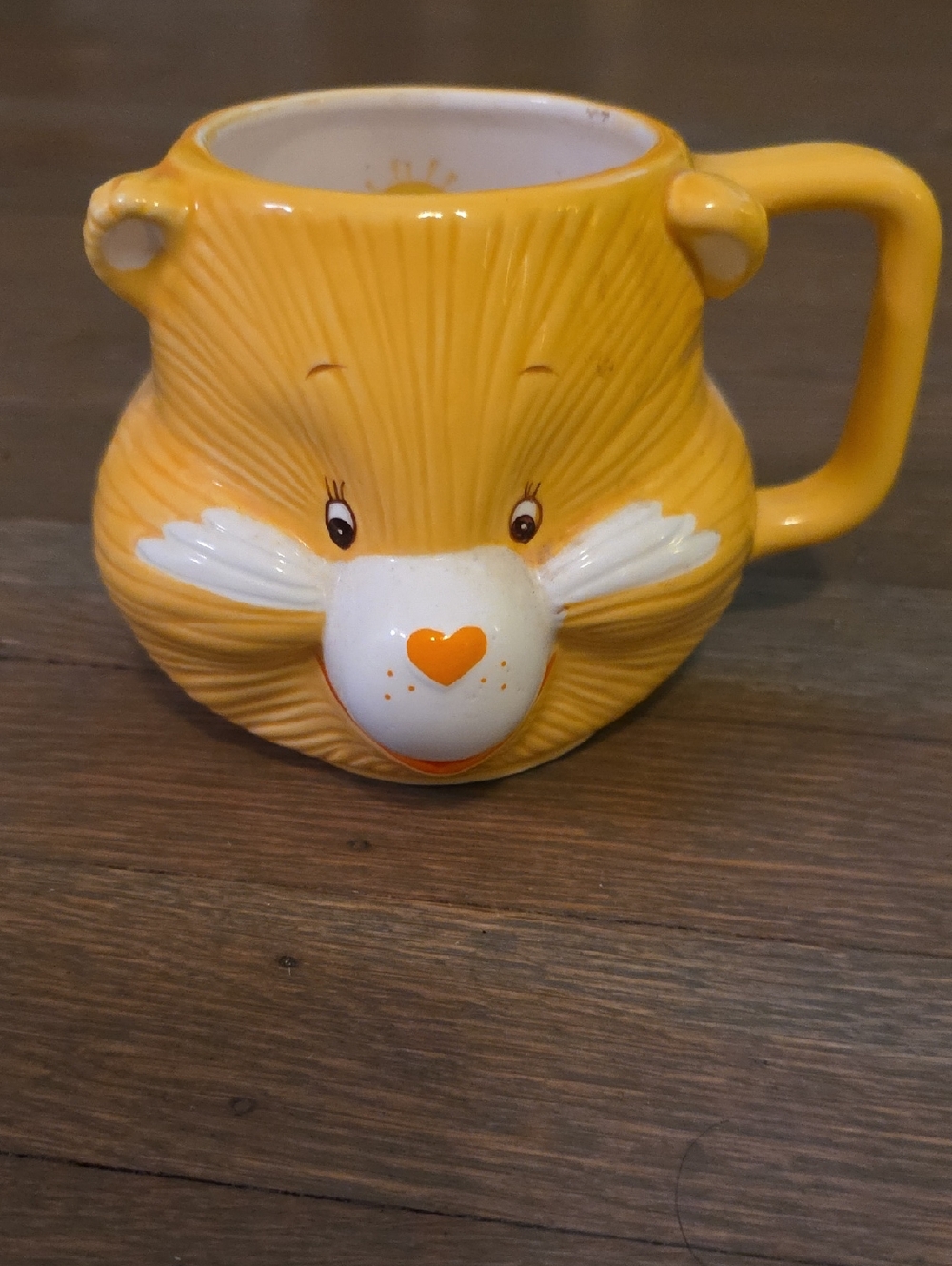 Care Bears Funshine Yellow Bear Face Ceramic Vintage Mug